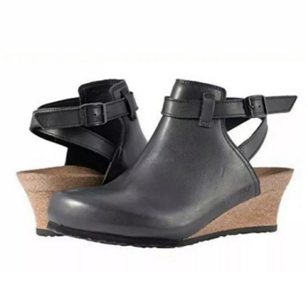Papillio by Birkenstocks Black Mules Modern Cork Wedge